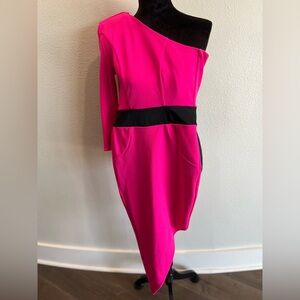 Zhivago Pink Asymmetrical Sheath Dress Cocktail